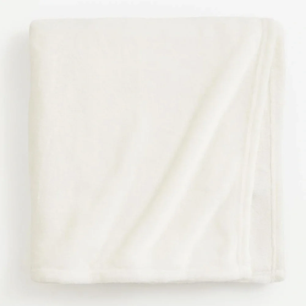 White Fleece Throw Blanket